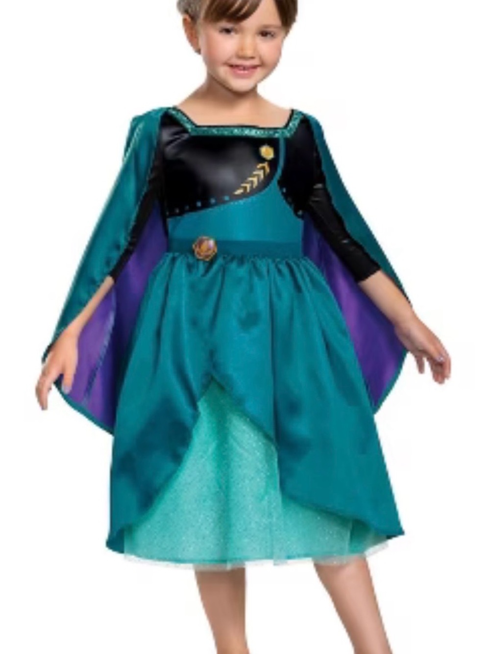 NEW Disney Frozen Queen Anna Detachable Cape & Tiara Costume Disguise Dress 7-8